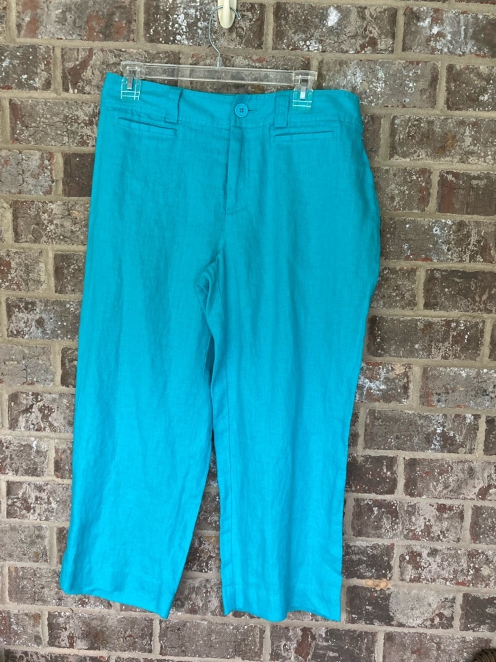 Madison capri linen pants wide leg zip back Size 10 NWT